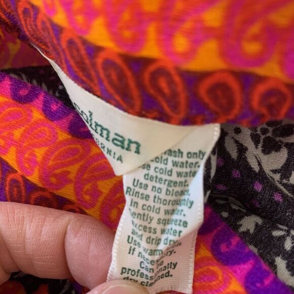 VTG Alex Colman 1960s 70s Womens XS Paisley Maxi Skirt Boho Hippy Psychedelic - Picture 7 of 9